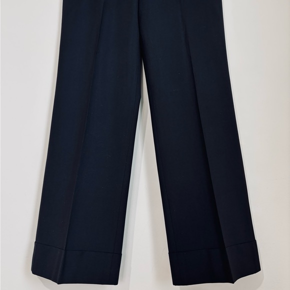 Ann Taylor LOFT Black Wool Blend High Rise Wide Leg Cuffed Hem Dress Pants Sz 6 - Picture 4 of 15